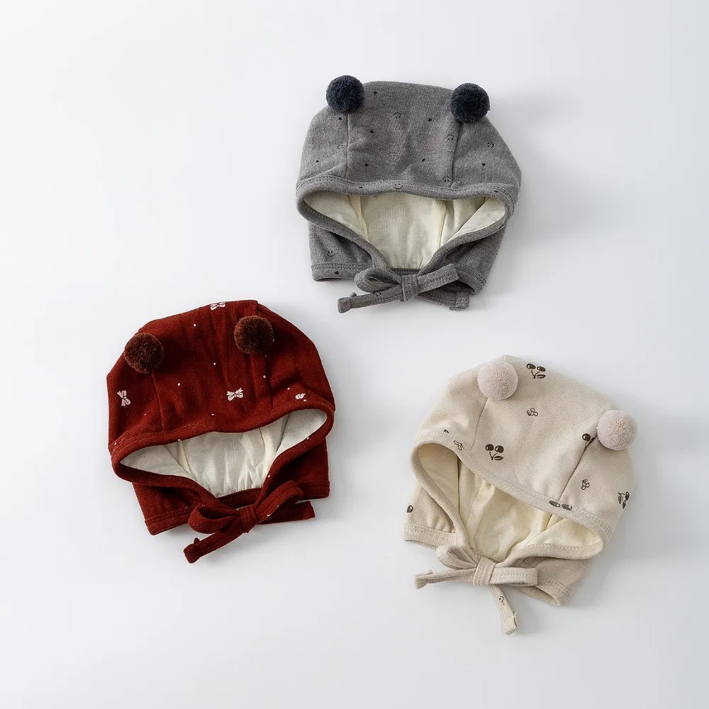 Cotton Baby Hat for Girls Boys Pompom Ball Cartoon Infant Indian Hats Warm Kids Beanie Cap Toddler Bonnet Newborn Head Wrap Cap