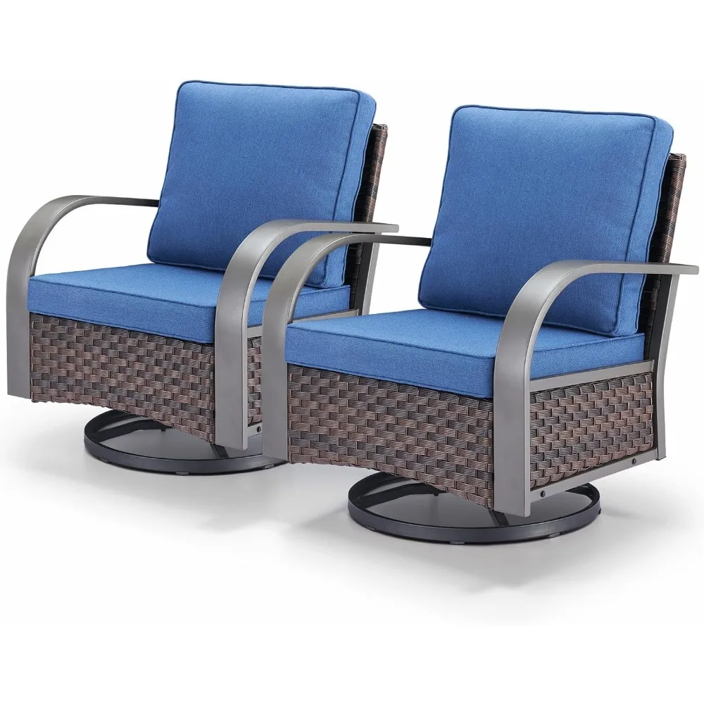 

Outdoor Swivel Rocker Patio Chairs Set of 2, Heavy Duty Swivel Rocking Patio Chairs with Wide Metal Armrests, 2 Pieces Patio Fur
