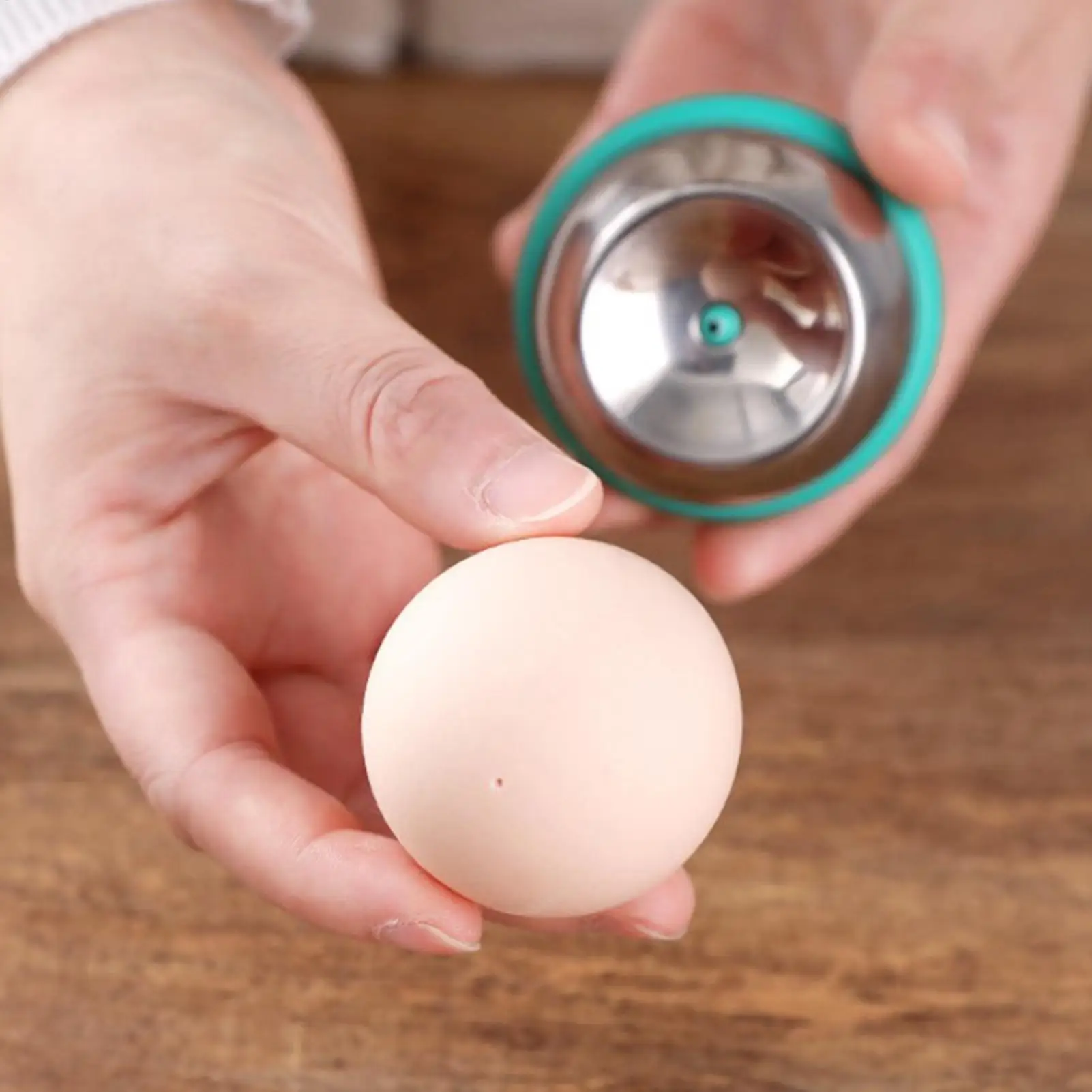 Herramienta de perforación de huevos para huevos duros perfectos, perforador de acero inoxidable para evitar grietas y pelar fácilmente, utensilio de cocina Simple