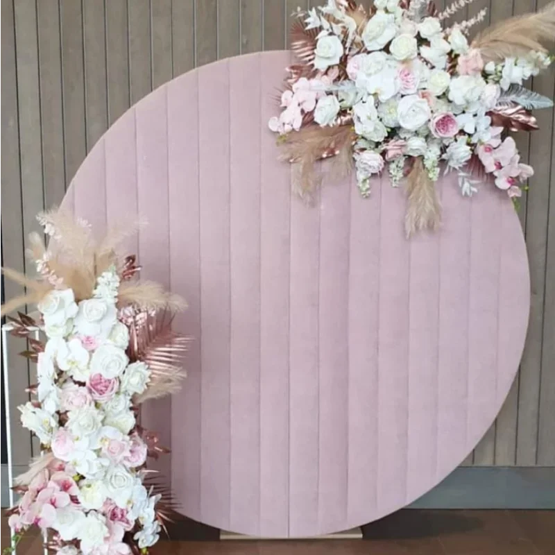 DD Velvet Circle Backdrop Decoration 7ft 3 Color Customizable for Wedding Birthday Event Background Frame Photography Backdrops