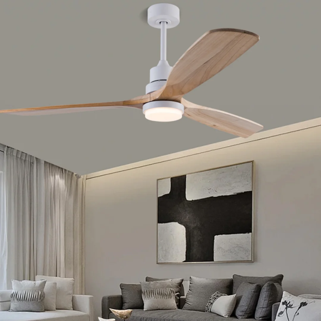 42 52 60 inch Wooden Ceiling Fan Light Remote Control Silent Fan Dining Room Bedroom Indoor Electric Fans Pendant LightS