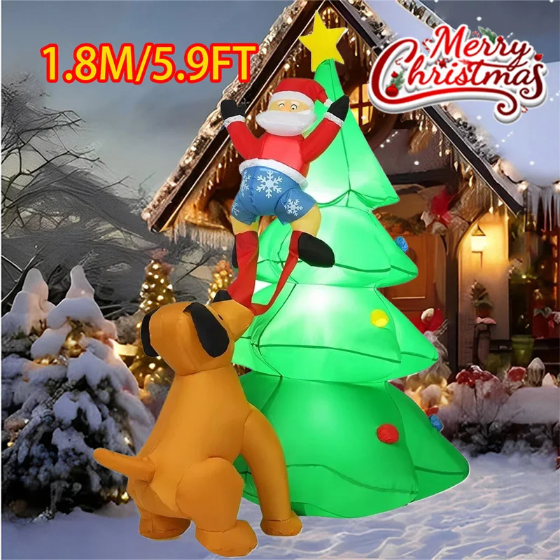 

Рождественские надувные украшения для собак, Надувное Рождественское украшение Санта-Клаус, Рождественская атмосфера, уличная декоративная модель