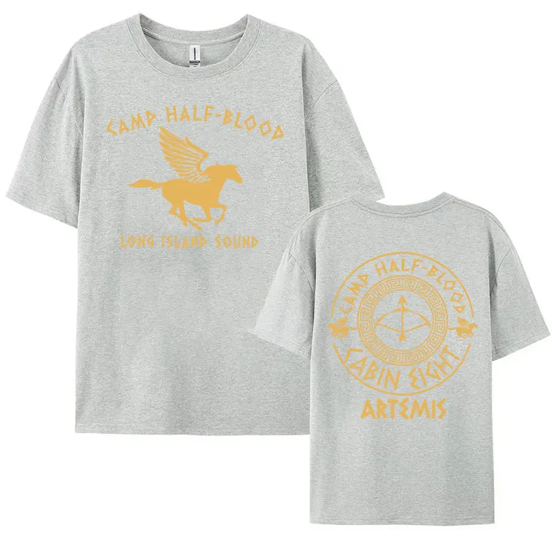 Percy Jackson Double Sided Graphic T Shirt Camp Half Blood, Heroes of Olympus T-shirt Men Clothing Vintage Oversized Tshirt Tops