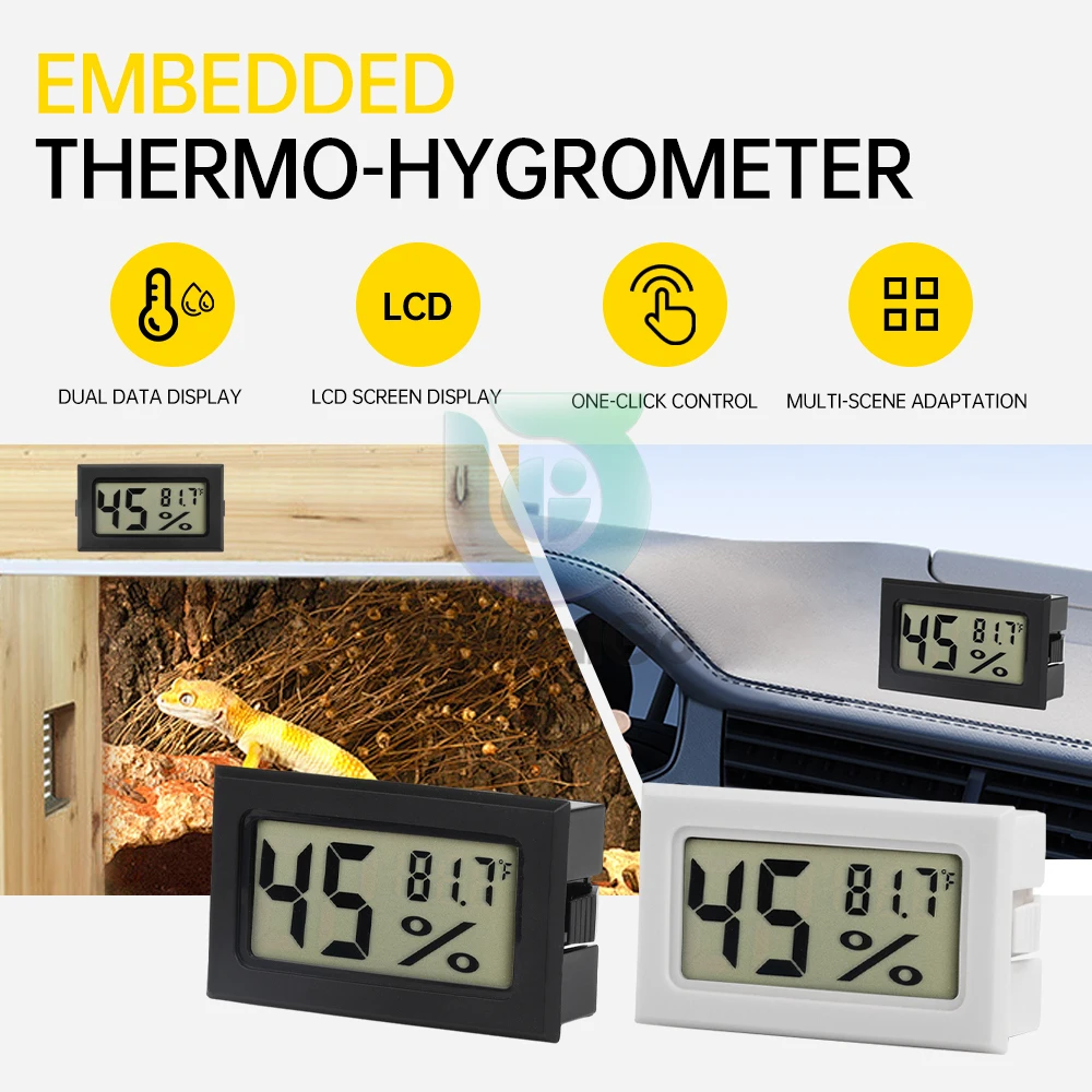 

-20~60 degree Embedded Mini LCD Digital Thermometer Hygrometer Electronic Temperature Humidity Tester Sensor Detector