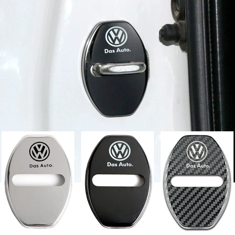 Car Styling 3D Stainless Steel Car Door Lock Cover Protective For Volkswagen GOLF 5 Tiguan Polo Golf 6 Golf 7 Jetta Golf Magotan