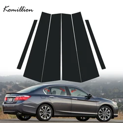 6Pcs Car Side Window Door Pillar Trim Posts Sticker Gloss Black Decoration Cover for Honda Accord Sedan 2013 2014 2015 2016 2017