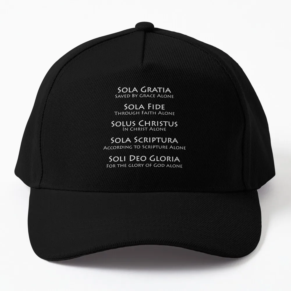 The 5 Solas of the Christian Faith White Ink Baseball Cap Streetwear Military Tactical Caps Hat For Women Men's