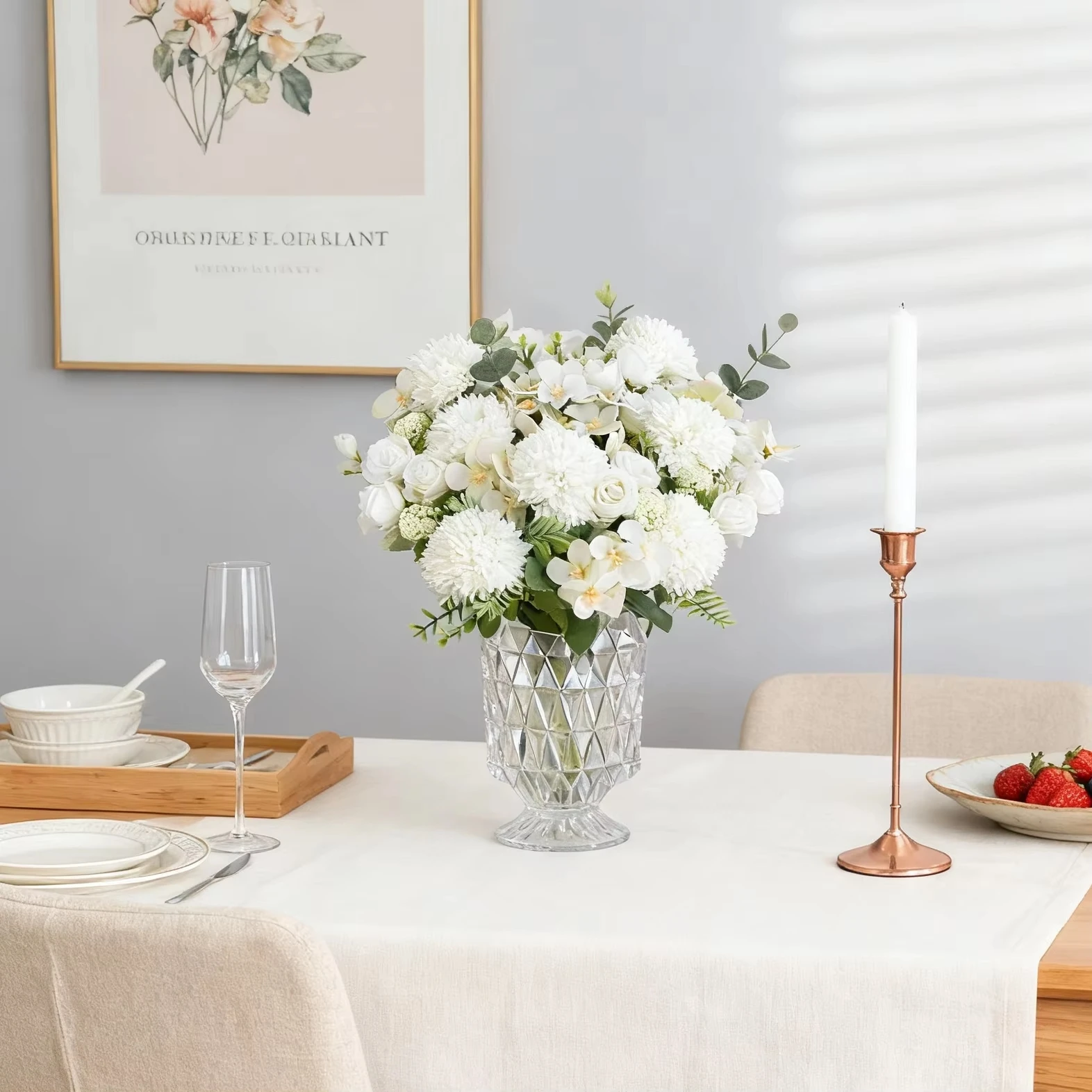 Artificial Flowers Rose chrysanthemum Silk Wedding Room Home Table Vase Valentine's Wreath Yard Outdoor Garden gifts Box Decora