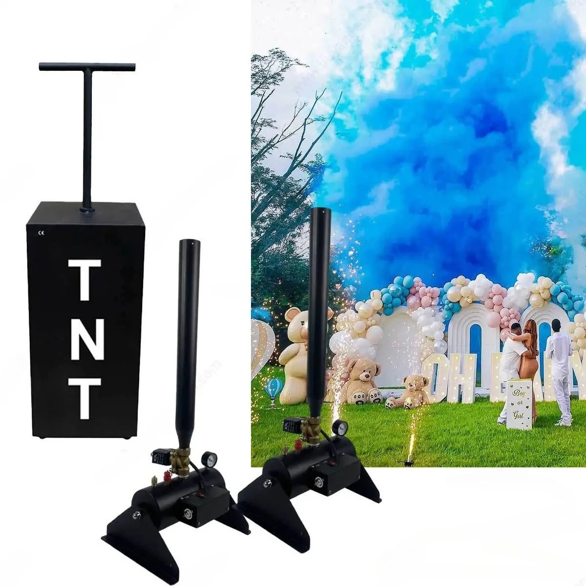 เครื่องพ่นควันสีควบคุมระยะไกลแ - Confetti Cannon Tube บทวิจารณ์และราคา