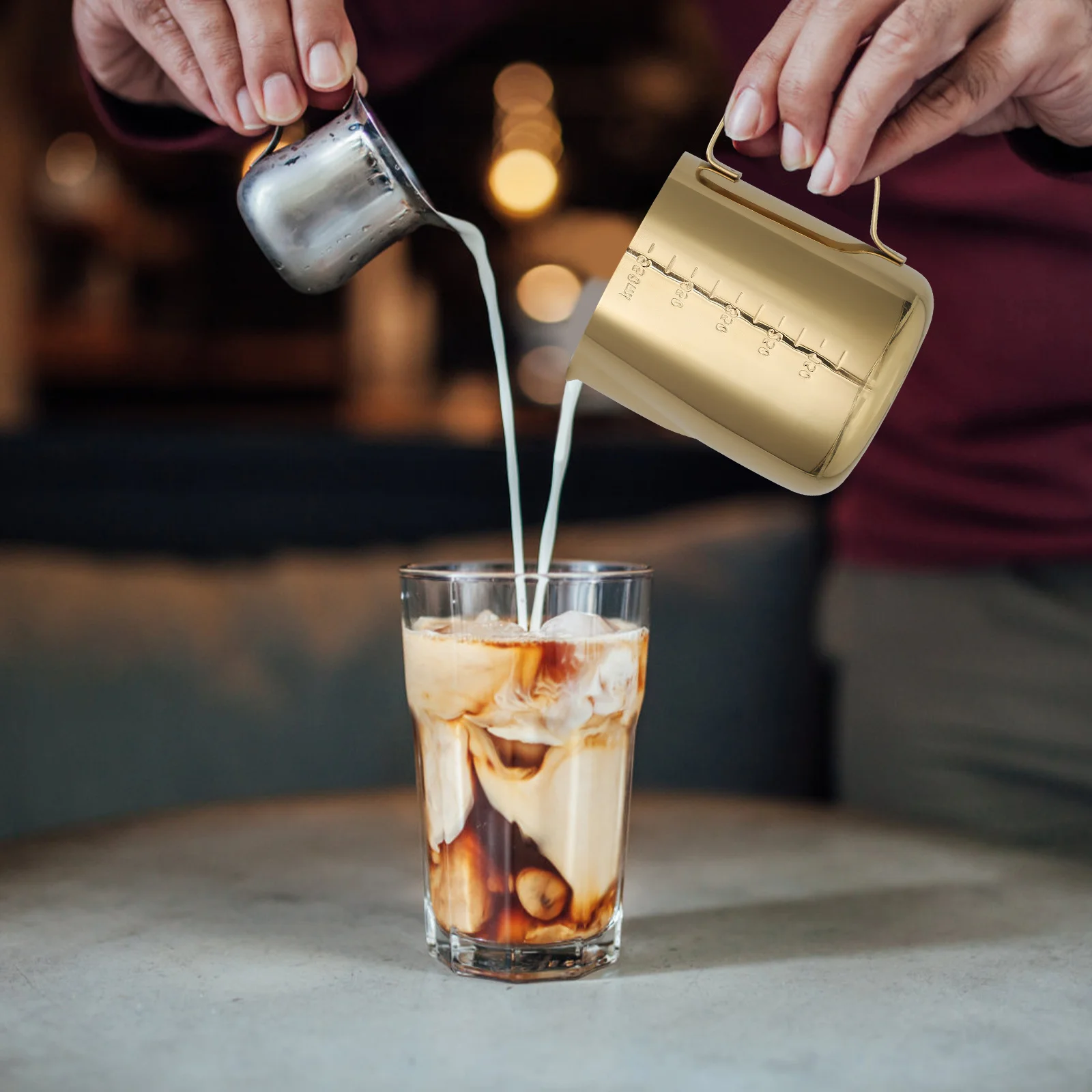 

Milk Frothing Pitcher Stainless Steel Milk Cup Rustproof for Latte Art Espresso Coffee Jug Frother Cup