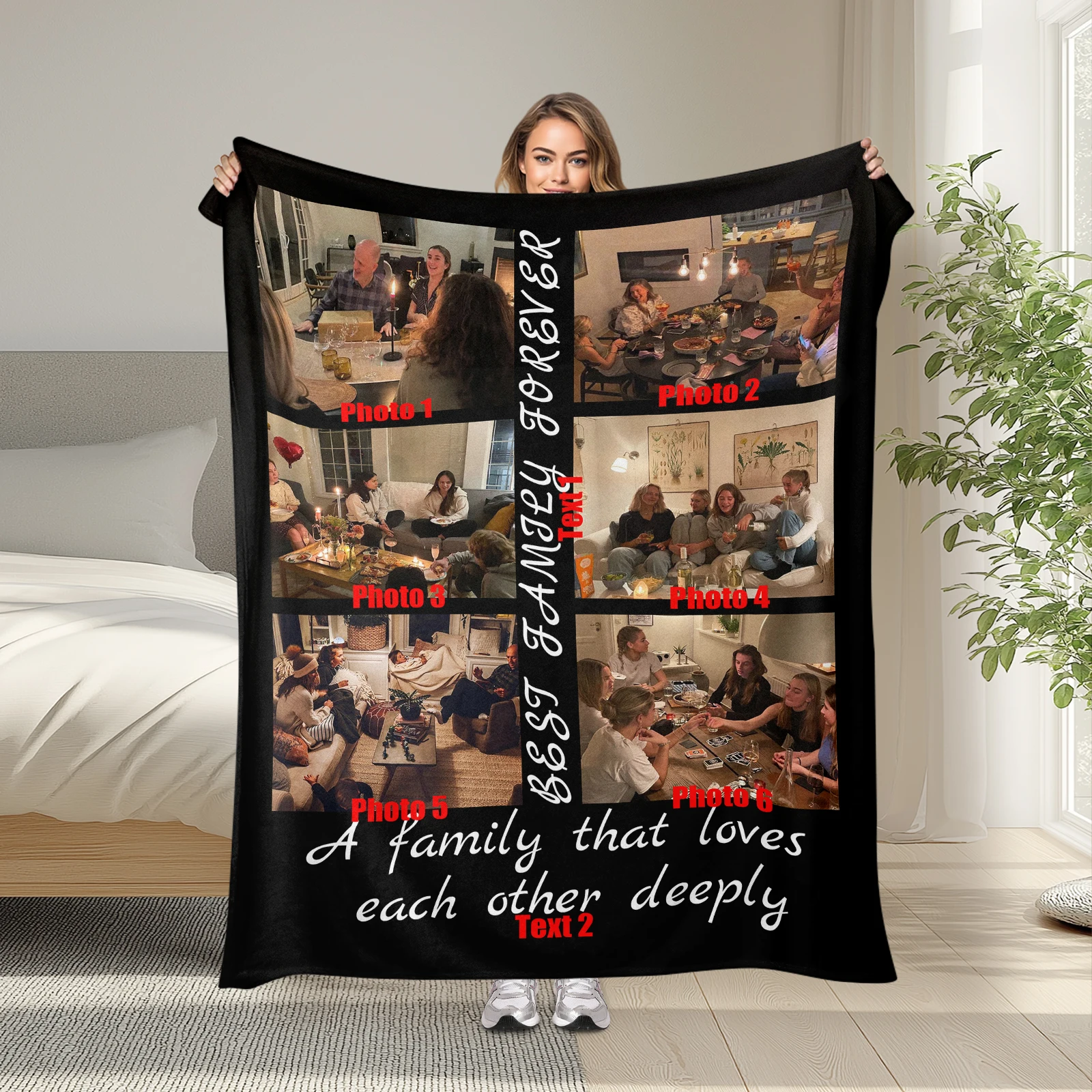 

Custom Family Photo Memory Blanket Personalized Gift For Cherished Moments Keepsake Warmth And Love Heirloom Treasure