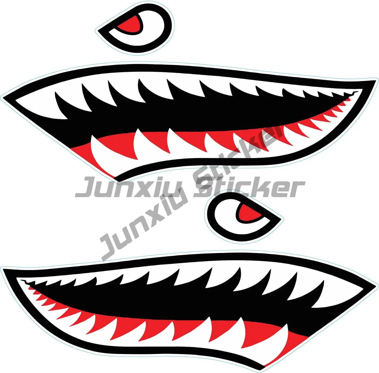 

1 Pair Large-sized Shark Teeth Self-adhesive Paper Waterproof Graffiti Motorcycle Yacht Computer Decoration Decal