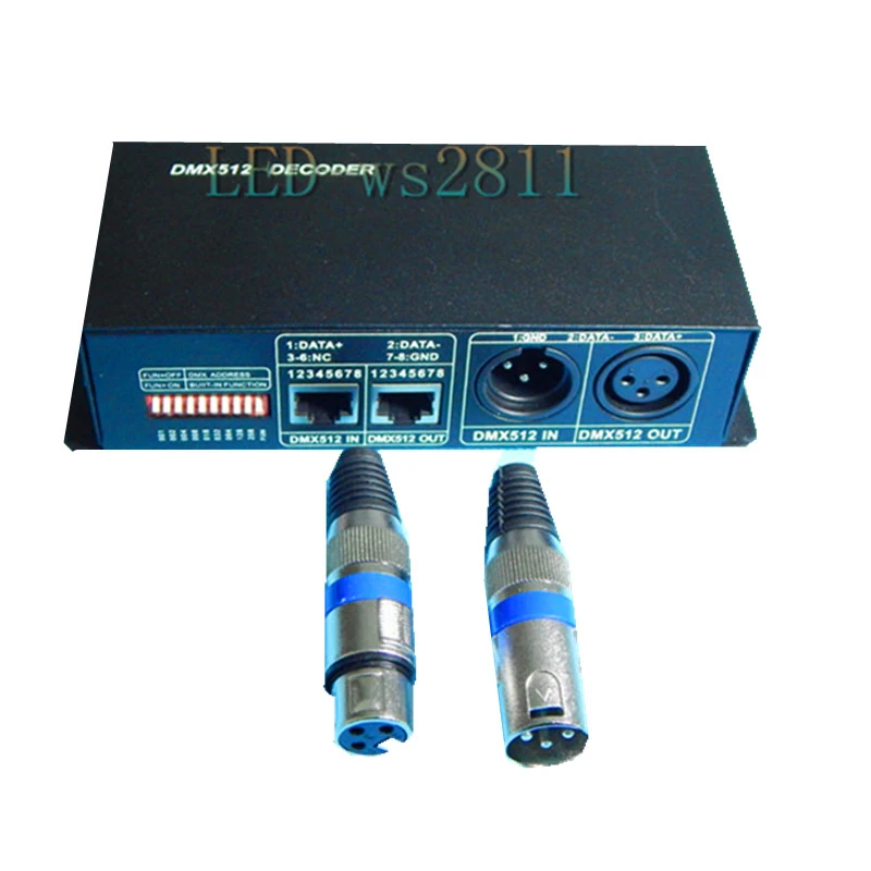 DC 12V 24V 3 canali DMX Decorder 3CH DMX512 Controller LED per striscia LED SMD 5050 2835 RGB