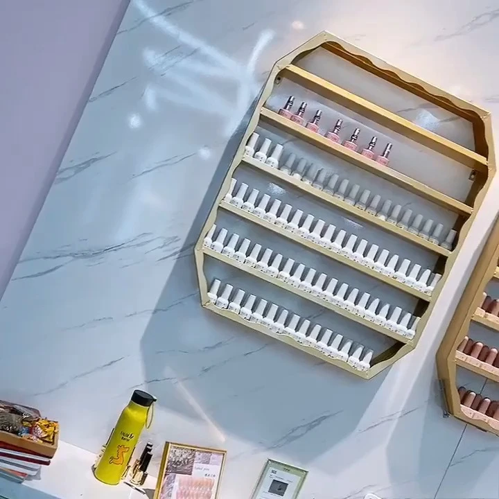 Nordic wall-mounted nail art display makeup nail polish display stand