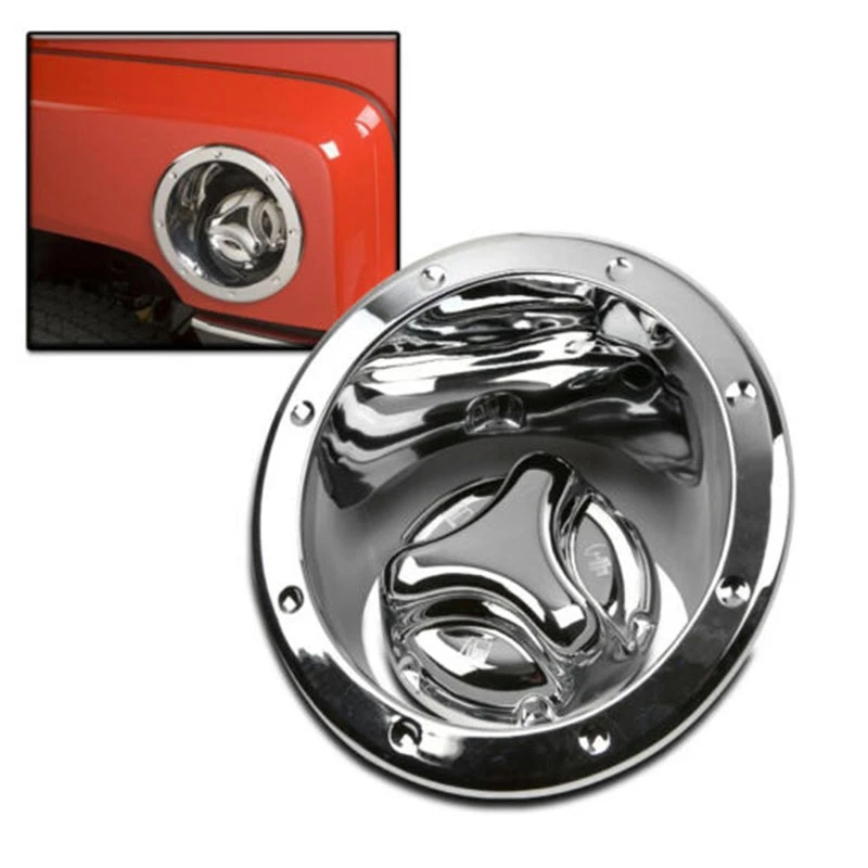 Car Gas Tank Cover Fuel Door Bezel Cap Moulding Trim Chrome For Hummer H3 2006-2010