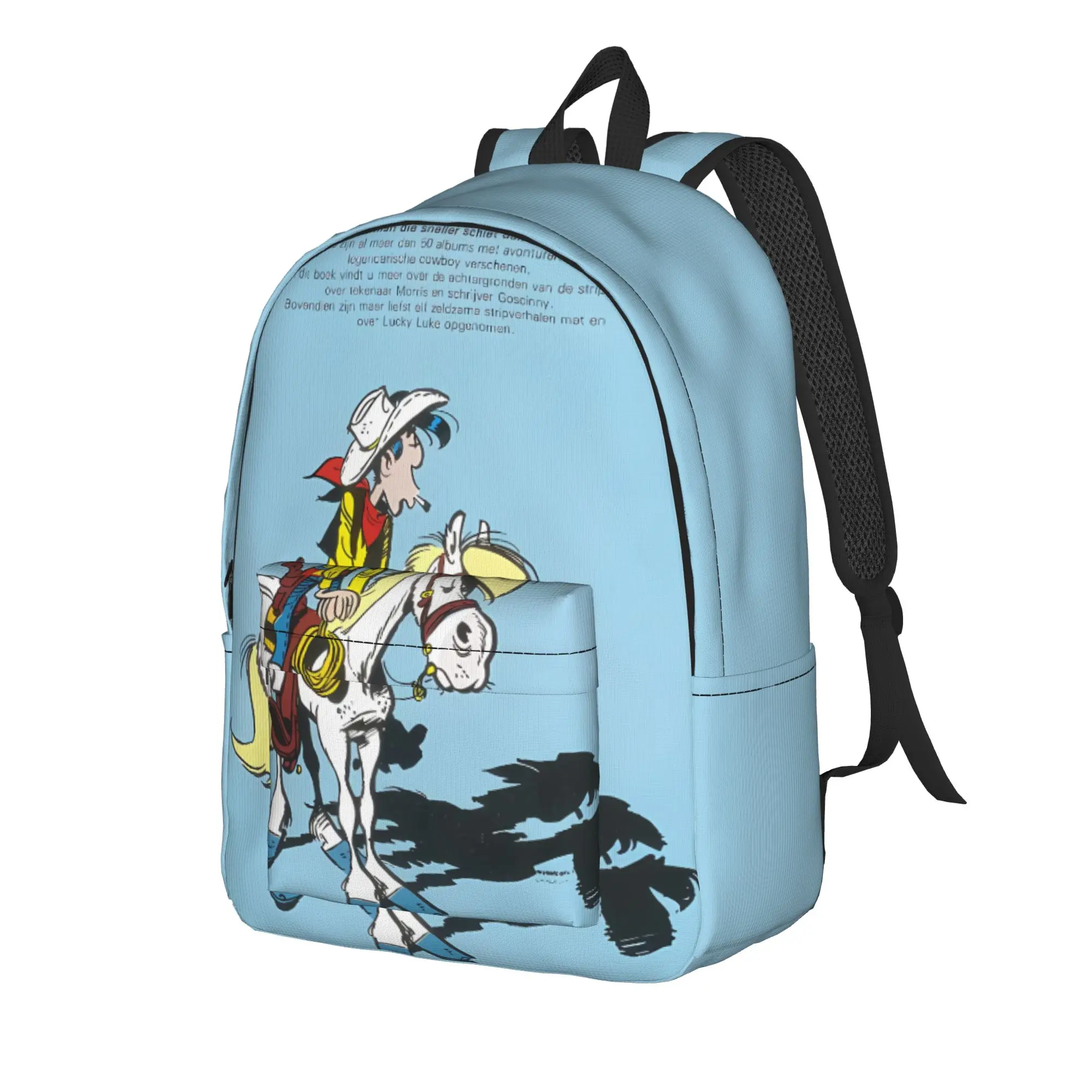 Lucky Luke Cartoon Comics (6) Backpack  University Backpacks Boy Style School Bags Custom Durable Rucksack