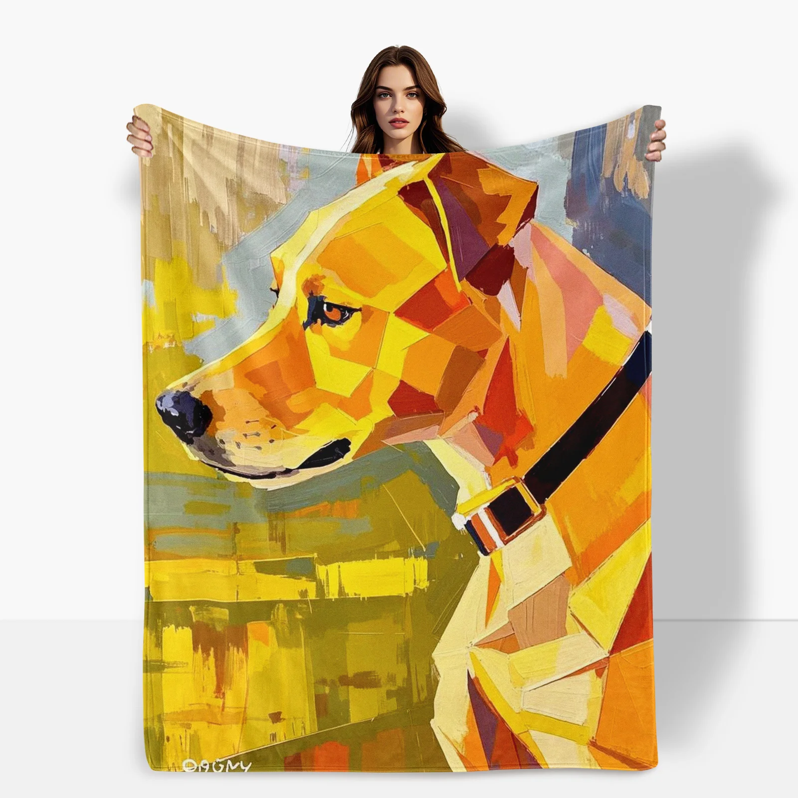 Colorful Geometric Dog Gifts For Family Artistic Blanket Brings Home Decor To Life With Lively Patterns