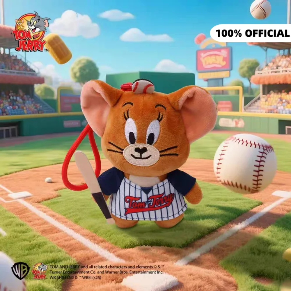 Anime genuino Tom y Jerry serie deportiva muñeco de peluche Kawaii dibujos animados baloncesto Tom surf Jerry mochila muñecas decorativas regalos