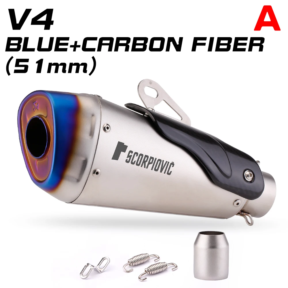 

Универсальная мотоциклетная выхлопная труба 51 мм, модифицированная выхлопная труба V4, неразрушающая установка с защитой от ожогов