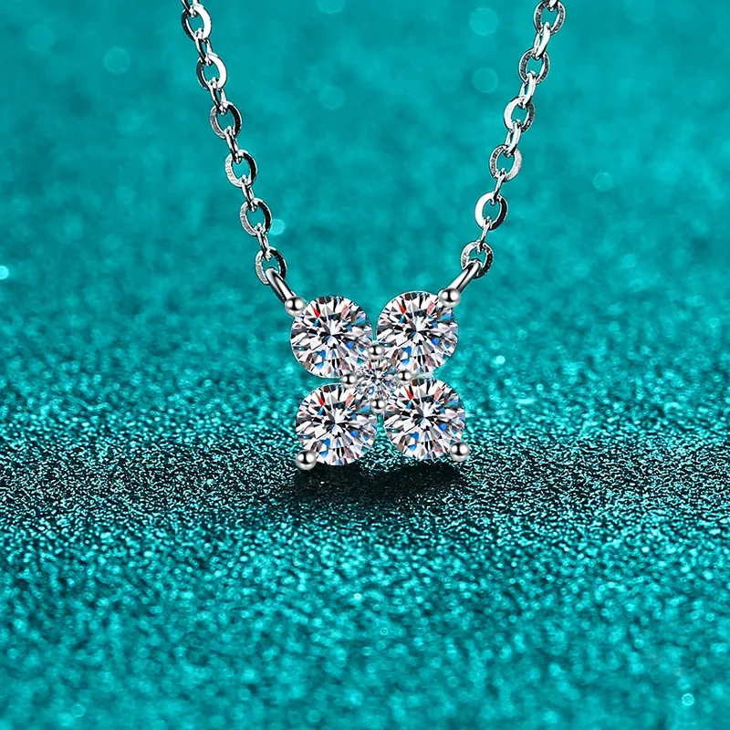 D VVS1 Moissanite Pandent Necklace GRA Certified 1.26ct Lab Diamond s925 Sterling Silver Dainty Necklaces for Women