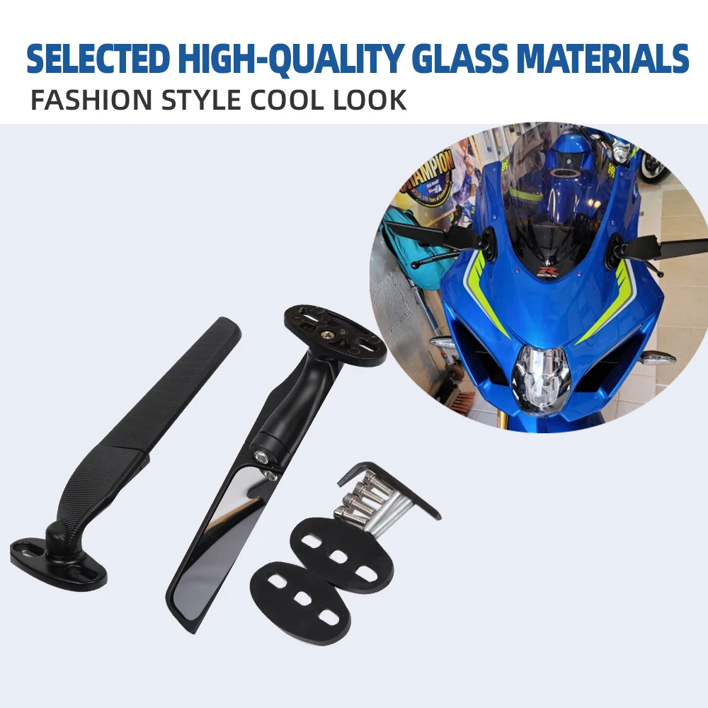 For SUZUKI GSXR1000 K9 K10 K11 K12 K13 GSX 650F Accessories Mirrors Wind Wing Adjustable Rotating Side Rear View Rearview Mirror