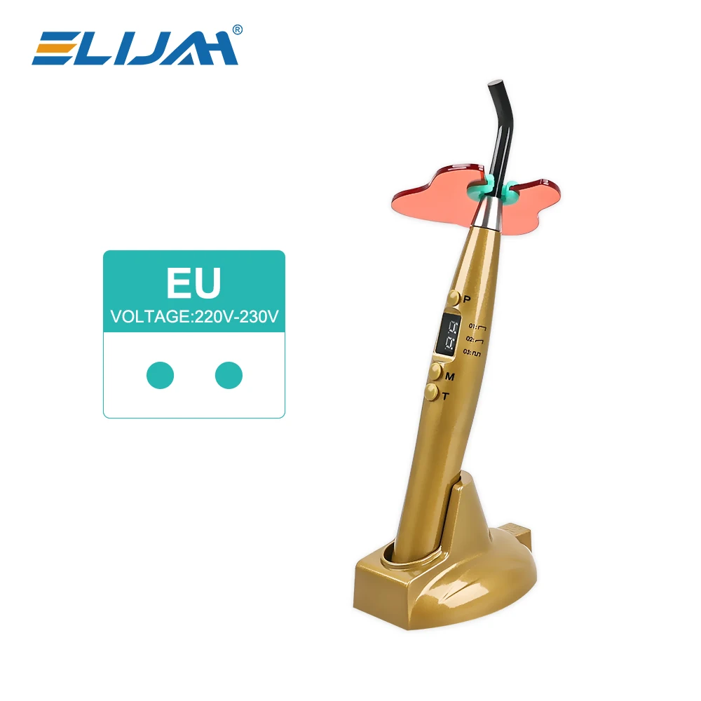 ELIJAH Dental Draadloos uithardingslicht Hars Stolling 5W≥1200mw/c ㎡   440-480 nm golflength-uithardingsmachine met LED-scherm