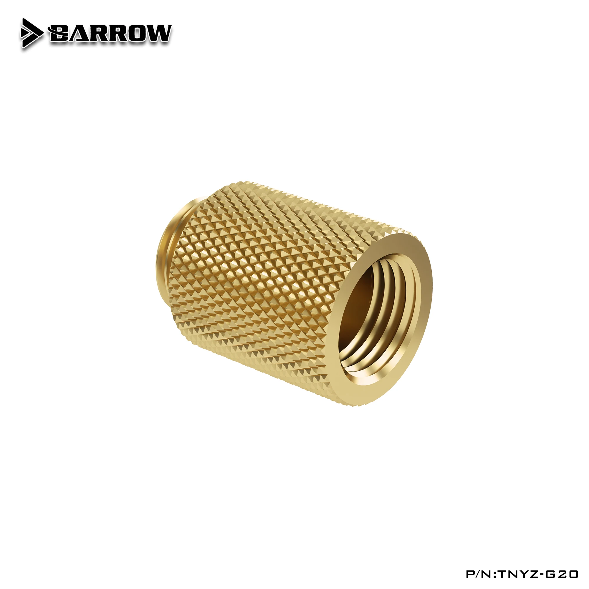 BARROW G1/4" 20MM Connector,Outer Thread To Inner Screw Fittings,DIY Fluid Loop Adapter,Black/Bright Silver/White/Gold,TNYZ-G20