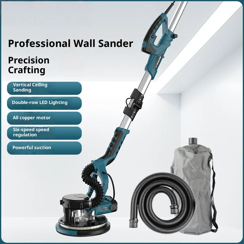 9-Inch 225 Folding Wall Sander Putty Sandpaper Machine Self-Cleaning Dual Lights Lijadora De Pared Lijadora De Paredes Y Techos