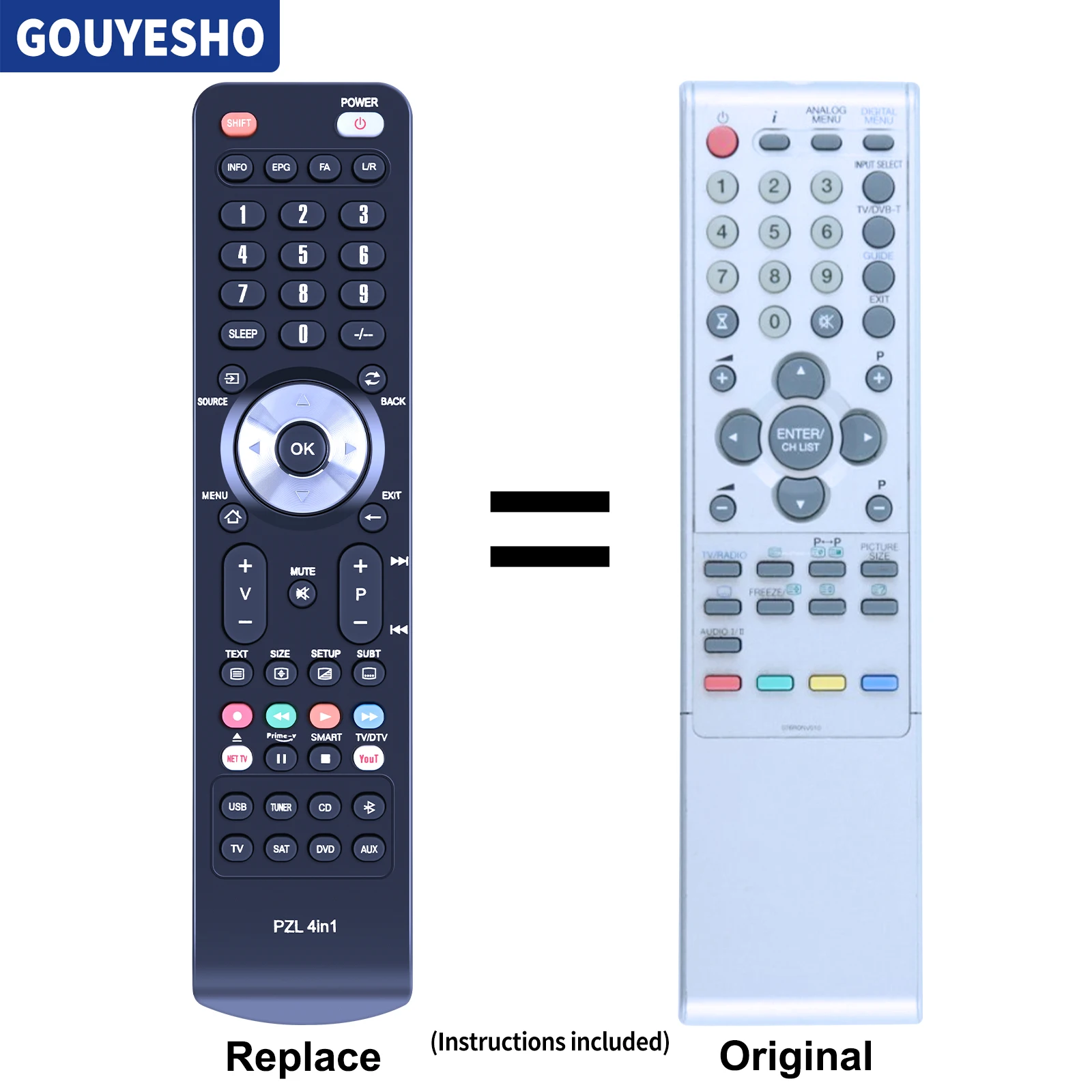 New Remote Control for Orion TV37RN10D, TV42100SI, TV42200SI, TV42400SI, TV42FX500D, TV82932 TV