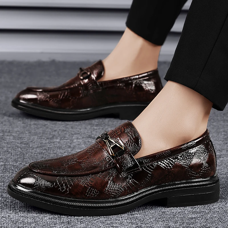 

Hot-sale Loafers Mens Fashion Business Casual Shoes Solid Color Man Slip on Flats Leisure Walk Driving Shoes Business Moccasins