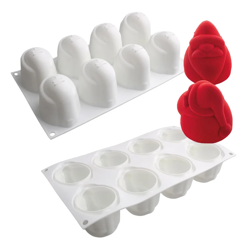 Santa Claus Snowy House Christmas Hat Design Mousse Cake Moulds Christmas Silicone Cake Molds Chocolate Moulds Decoration Tools