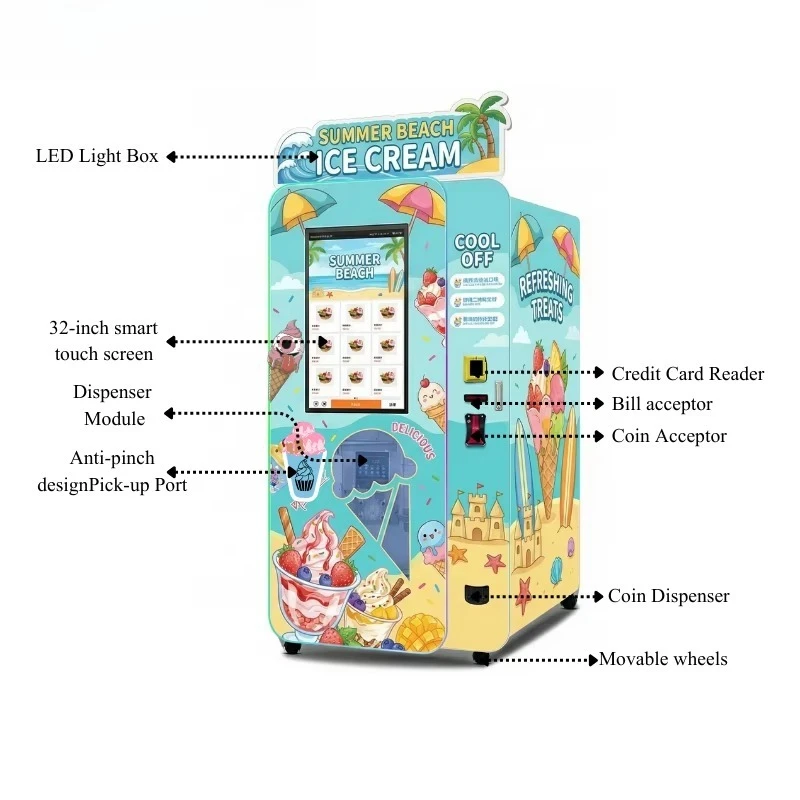 Customize Ice Cream Maker Machine for Business Ice Cream Gelato Machine Ice Cream Popsicle Maker for Commercial Use