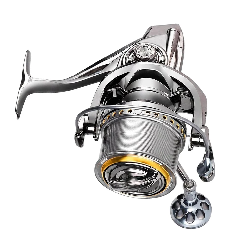 Long Cast Saltwater  Reel 25KG Max Drag 8+1 Bearings Screw-In Handle Full Aluminum Alloy Body Anti-Tangle Twin Guide Rod