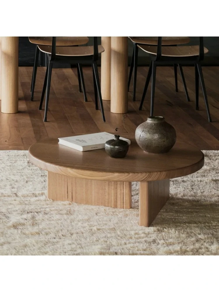 Japanese-Style Solid Wood Tea Table Log Bed & Breakfast round Tea Table Home Living Room Tea Table