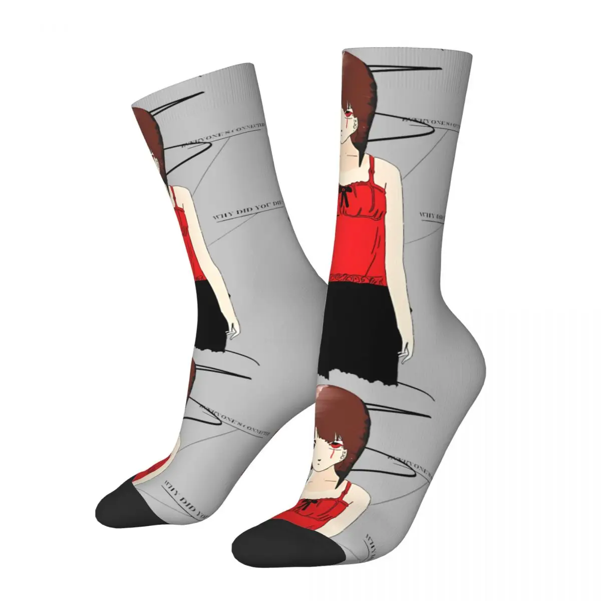 

Funny Crazy Sock for Men Brilliant Hip Hop Harajuku Experiments Lain Happy Quality Pattern Printed Boys Crew compression Sock