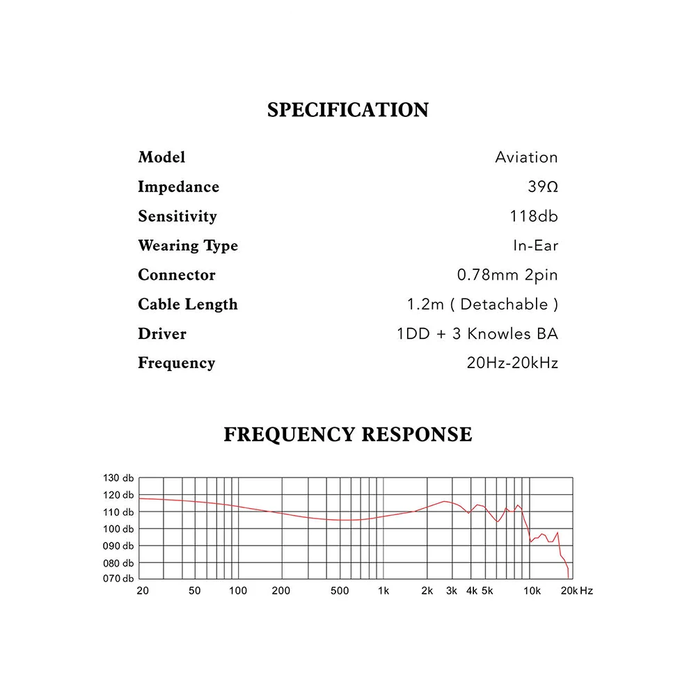 Kinera QOA 항공 이어폰, 하이파이 음악 이어버드, 헤드셋, 3 Knowles BA + 1 DD 하이브리드 드라이버 모니터 IEM, 0.78mm 2 핀 케이블 포함