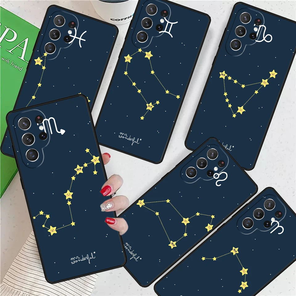 Twelve Constellations For Samsung Galaxy S24 Ultra S21 S22 S8 S9 S10 5G Note 10 20 Plus FE S23 Phone case Cover Coque