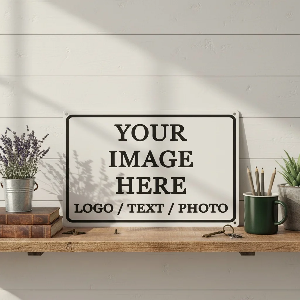 Panneau métallique personnalisé avec texte/logo/photo, art mural en fer 20x30cm, plaque personnalisée pour la maison, les entreprises et la décoration extérieure