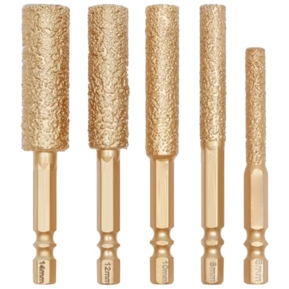 Glass Drill Bit Diamond Grit Bit For Bathroom Renovation 6 8 10 12 14mm 45 Angled Tip High-density Sintered Diamond