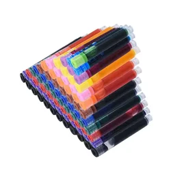 12 teile/satz bunte Tinten sack Füll federhalter Tinten patronen füllt Tinte 3,4mm blau schwarz Nachfüllungen Zeichnung Schul bürobedarf