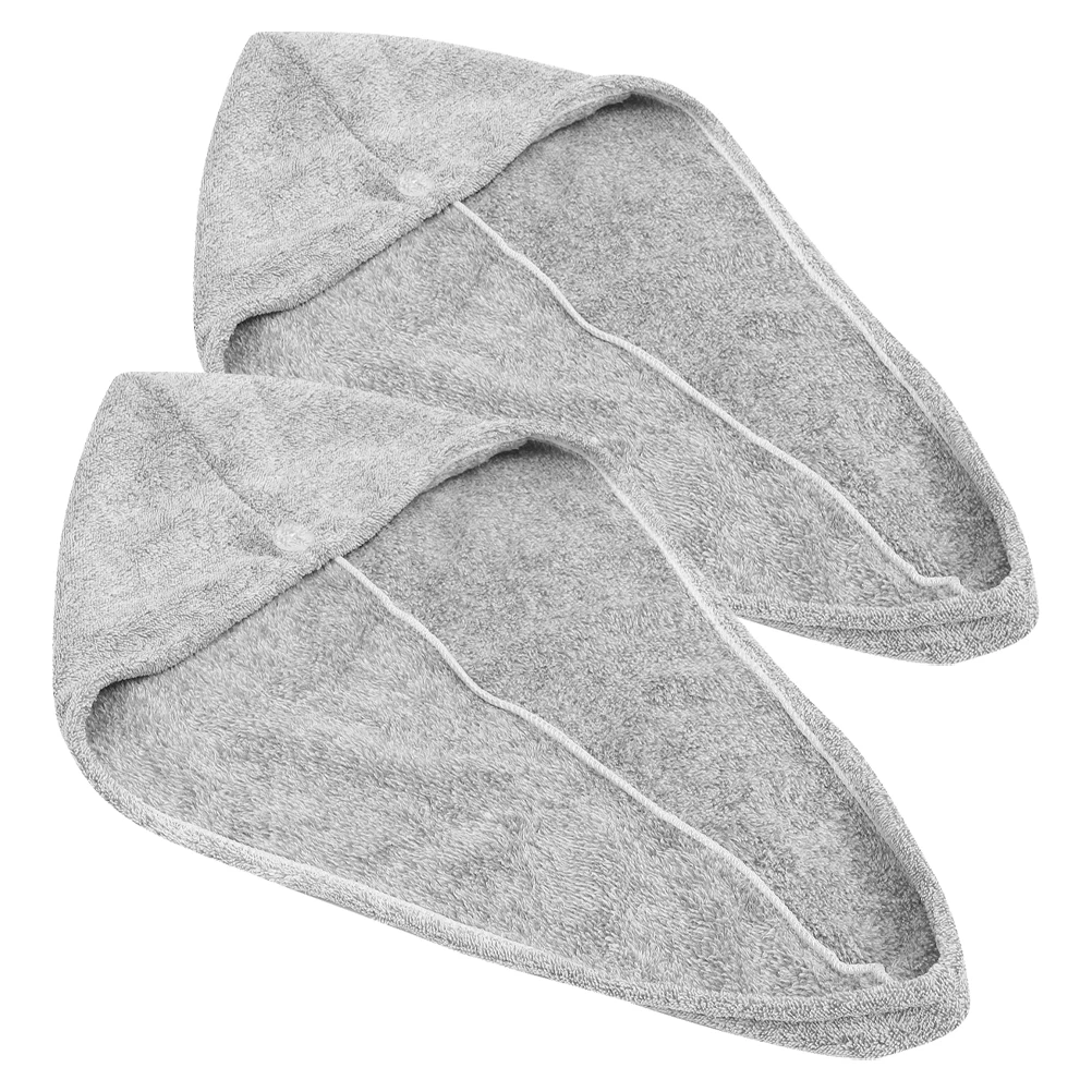 

2 Pcs Coral Fleece Dry Hair Hat Shower Caps Absorbent Wraps Covers for Towel Miss Bathing