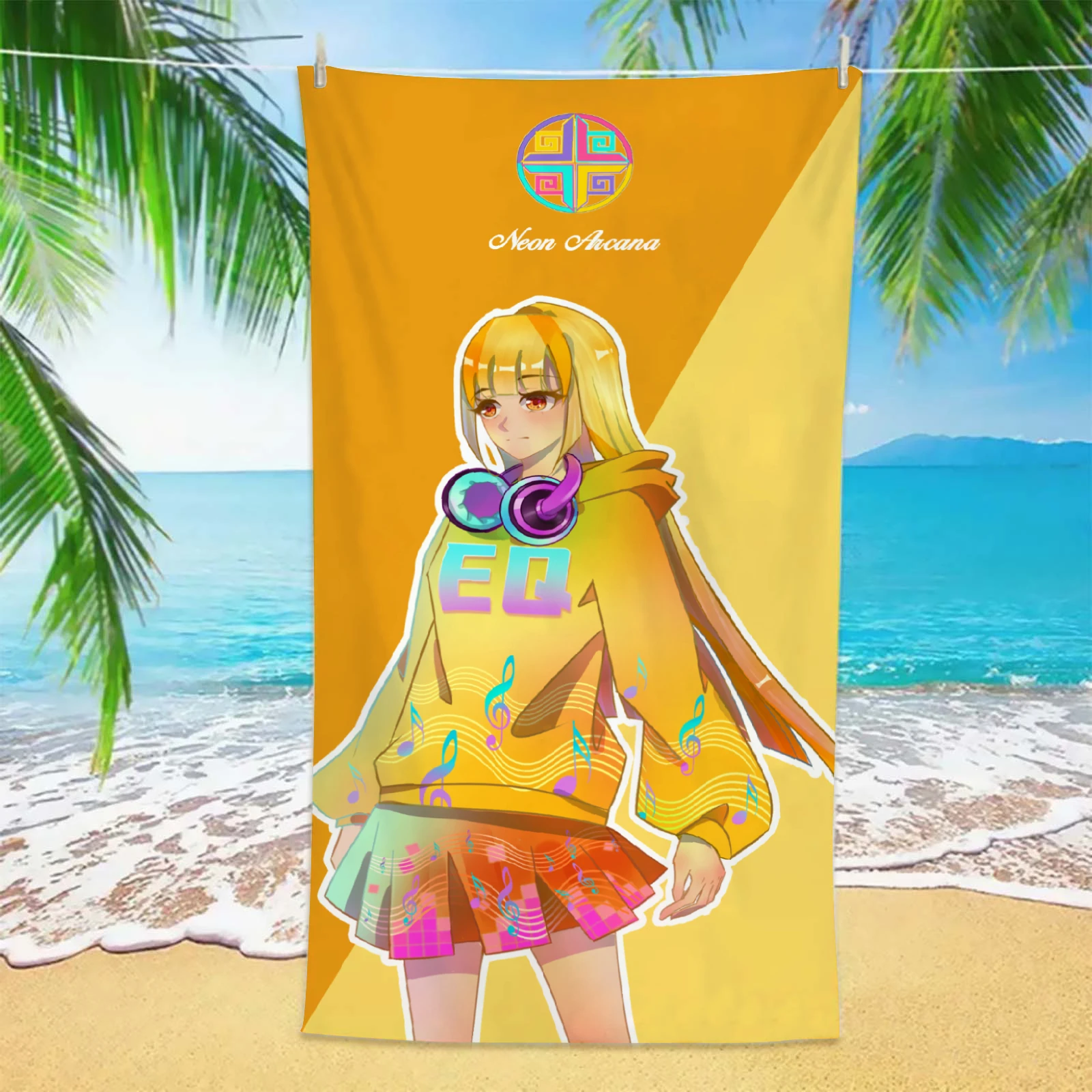 Cartoon Beach Towel Anime Girls Group 3D Printed Design Soft Microfiber Towel Quick Drying Sandproof for Girls Summer Gifts