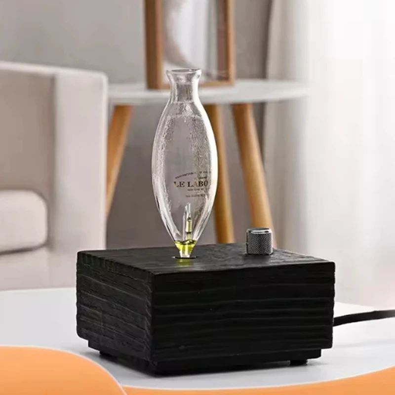 水を使わないピュアエッセンシャルオイルディフューザーネブライザーアロマセラピーディフューザー電気木製ガラスアロマエッセンシャルディフューザー-a86z