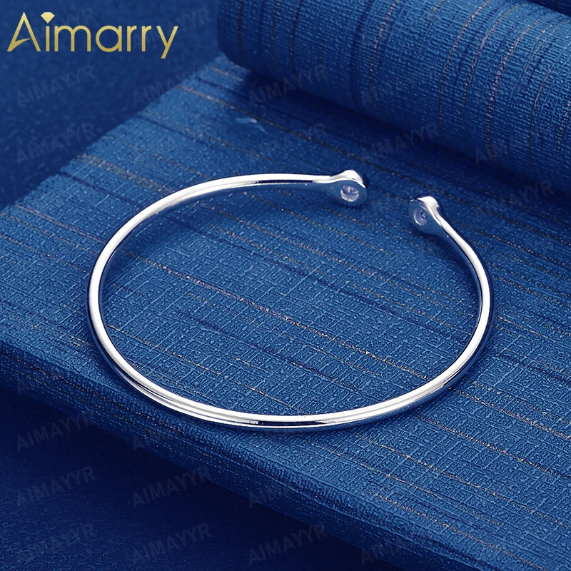 925 Sterling Silver Simple Glossy Double AAA Zircon Bracelet for Women's Parties Banquets Weddings High-quality Fashion Jewelry