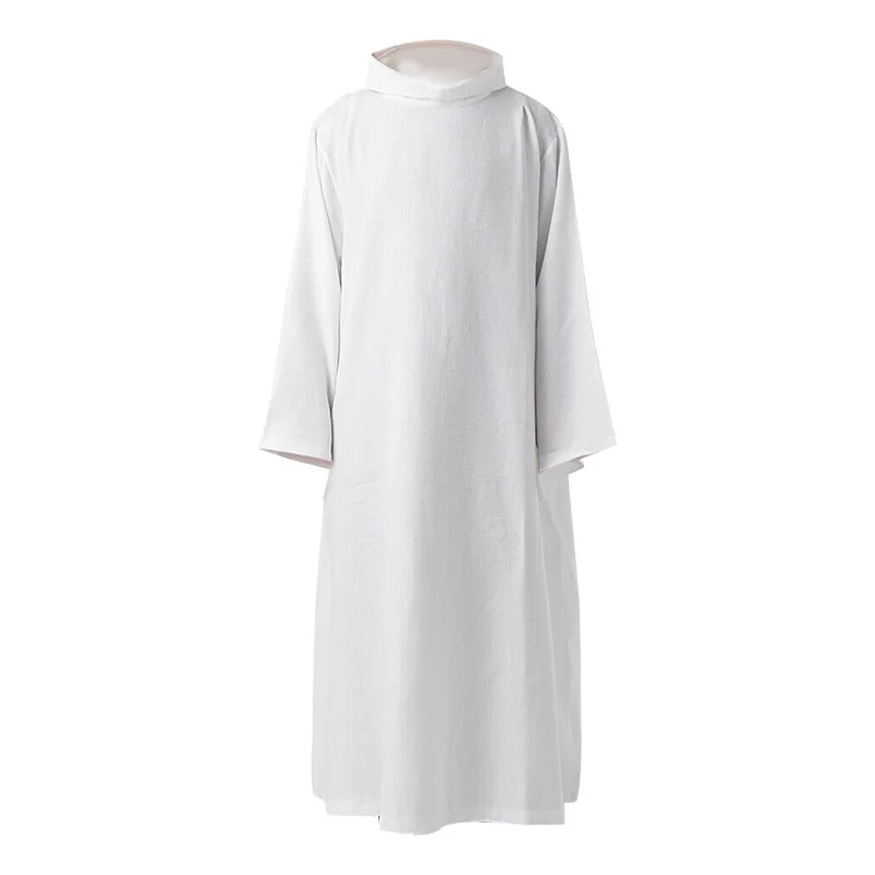 남성 가슴 로마 목사 Soutane Cassock 코스프레 의상, 성인 중세 성직자 가운 망토, 사무복 가운, 성직자 조끼