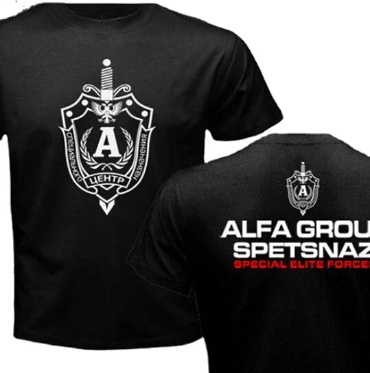 Tops Cool  Russian Spetsnaz Alfa  Unit Counter Terrorist Special Unit Forces Russian Spetsnaz Alfa TShirt Funny Shirts tee