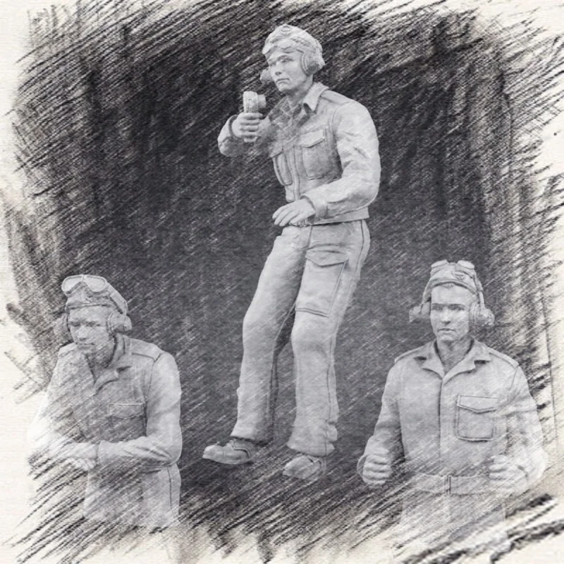 

1/35 Resin Model Kit GK, military theme, (3 persons) unassembled and unpainted 558