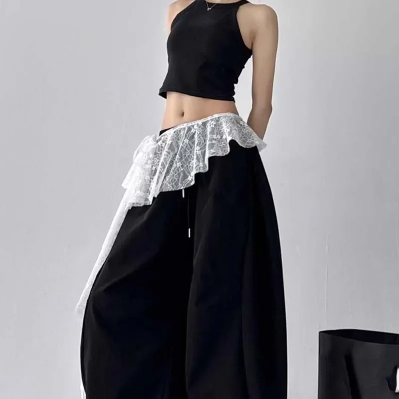 New Lace Trim Skirt Curtain Y2K Belted Half Skirt Butt Curtain Skirt Women's High Waist Small Apron Trim Apron Headdress