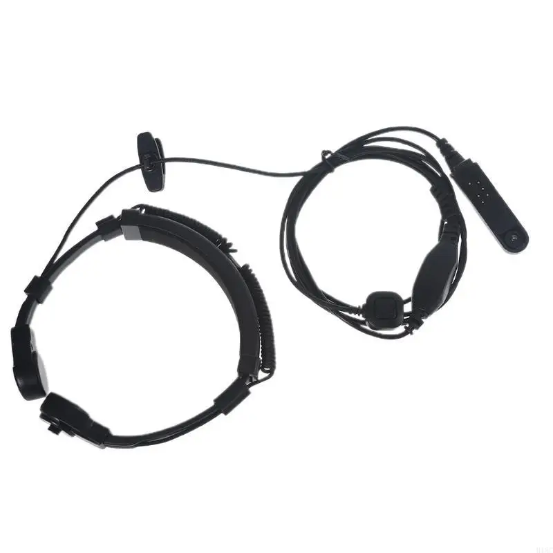 Walkie Talkie Microfone garganta Micropiece fone ouvido UV-9R