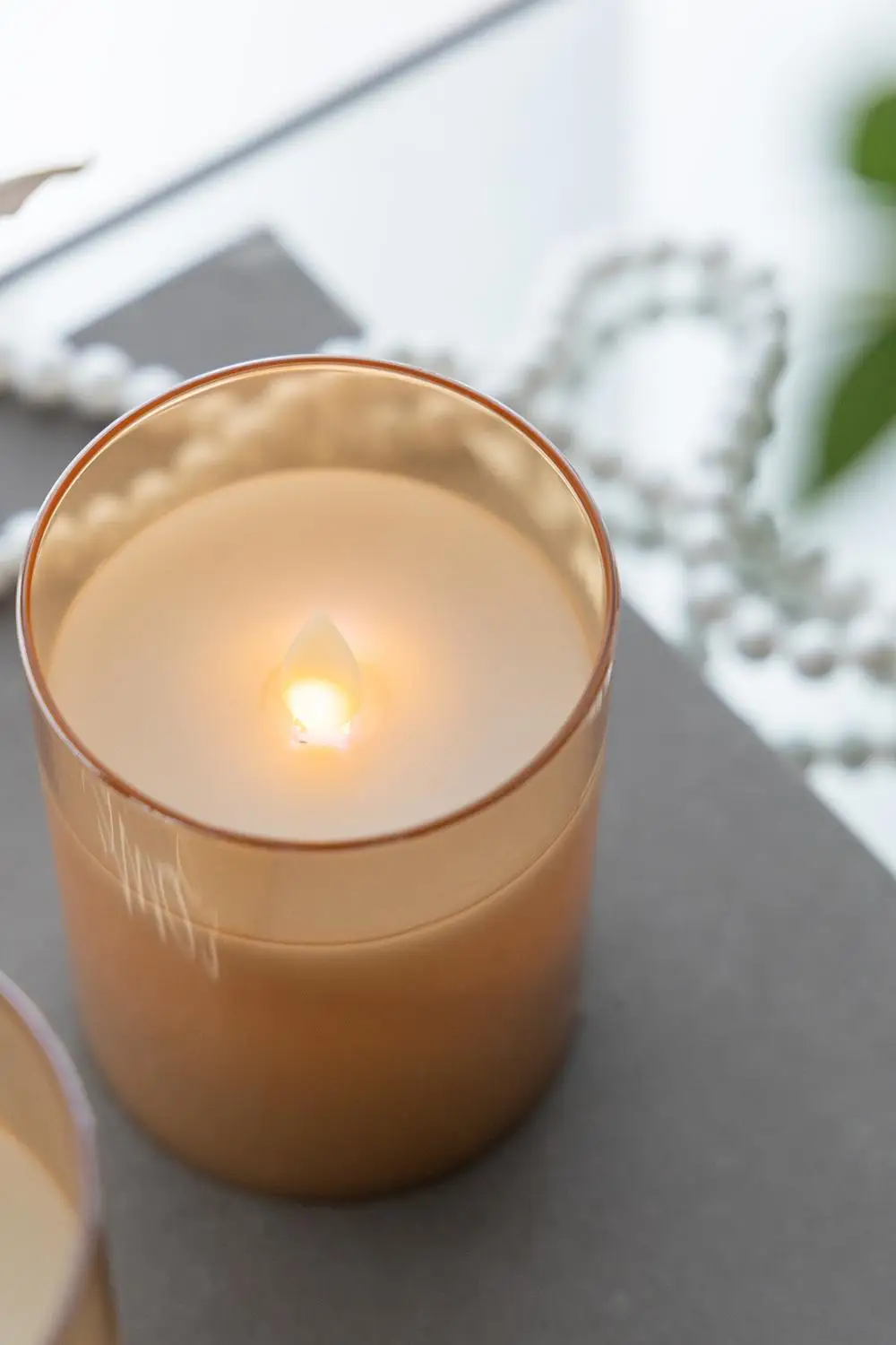 Led Electronic Candles Light Flameless Remote Timer Flickering Lamp Clear Acrylic Glass Battery Powered Wedding Party Christmas L:D3x6